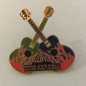 Rock and Roll Hall of Fame Guitars Straight Back Souvenir Pin Cleveland, Ohio